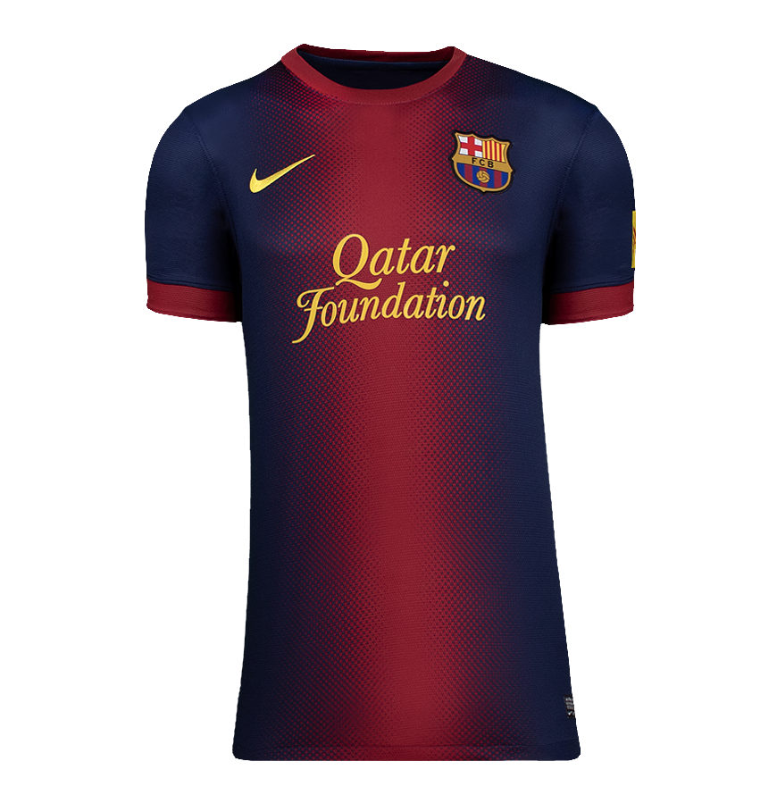 Andres Iniesta Official UEFA Champions League Back Signed and Framed FC Barcelona 2012-13 Home Shirt