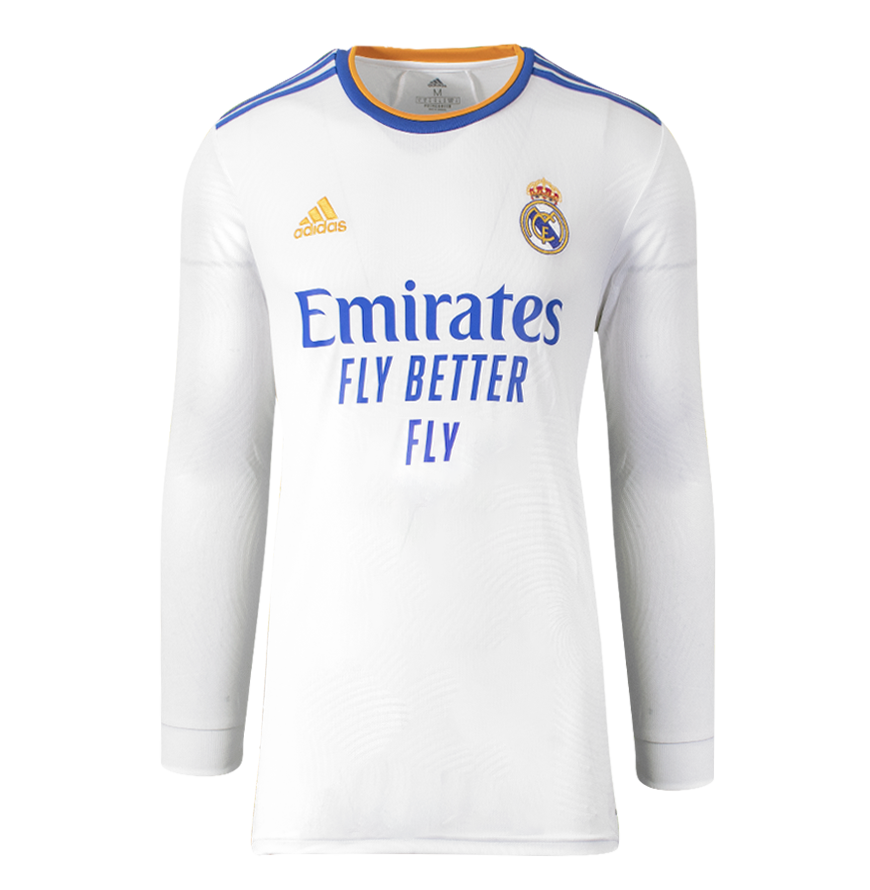 Eduardo Camavinga Official UEFA Champions League Back Signed and Framed Real Madrid 2021-22 Home Shirt