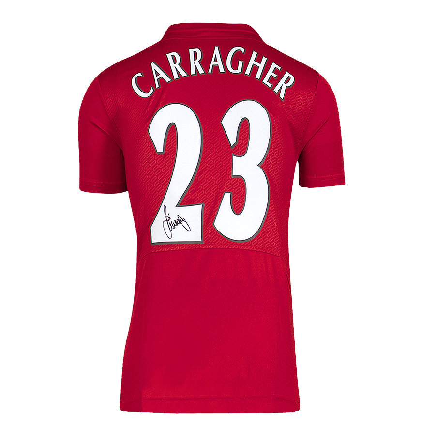 Jamie Carragher Official UEFA Champions League Back Signed and Hero Framed Liverpool FC 2005 Home Shirt