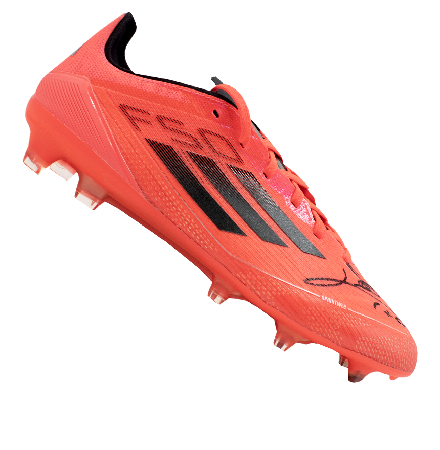 Lionel Messi Official UEFA Champions League Signed adidas F50 Pro FG Firm Ground Boot  In Photo Acrylic Case: Option 1