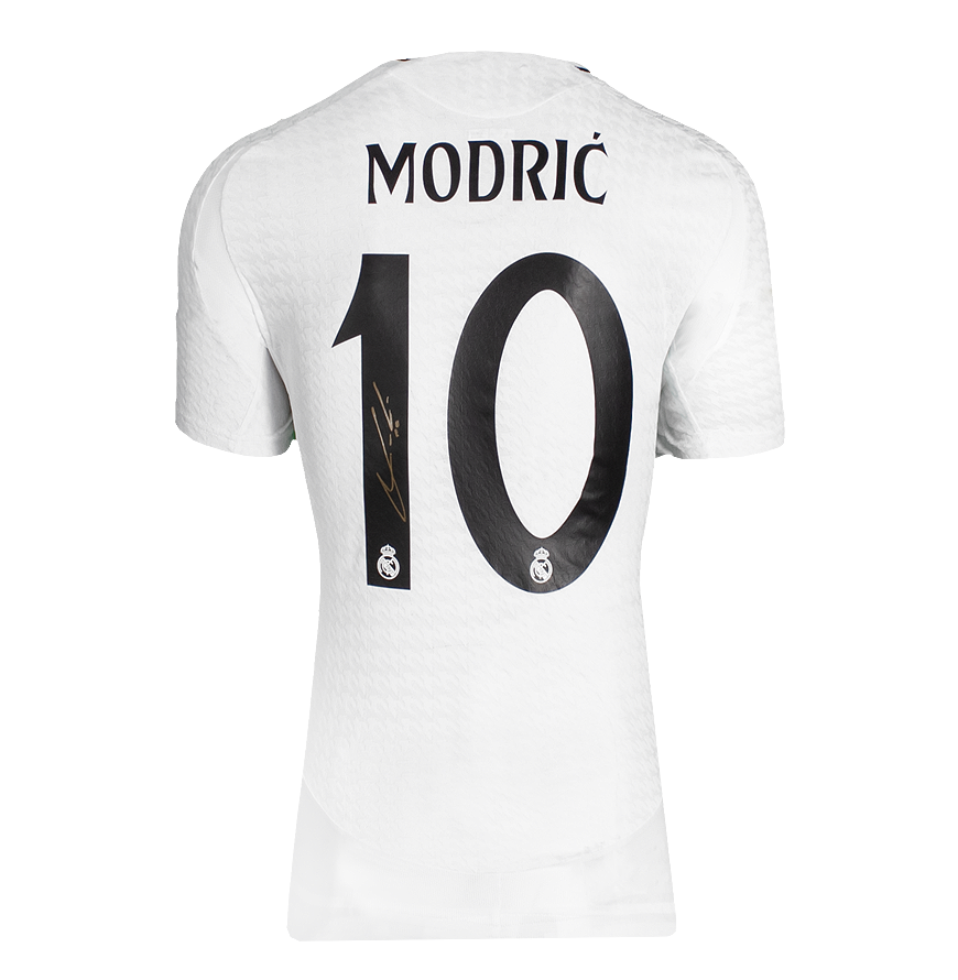 Luka Modric Official UEFA Champions League Back Signed and Hero Framed Authentic Real Madrid 2024-25 Home Shirt