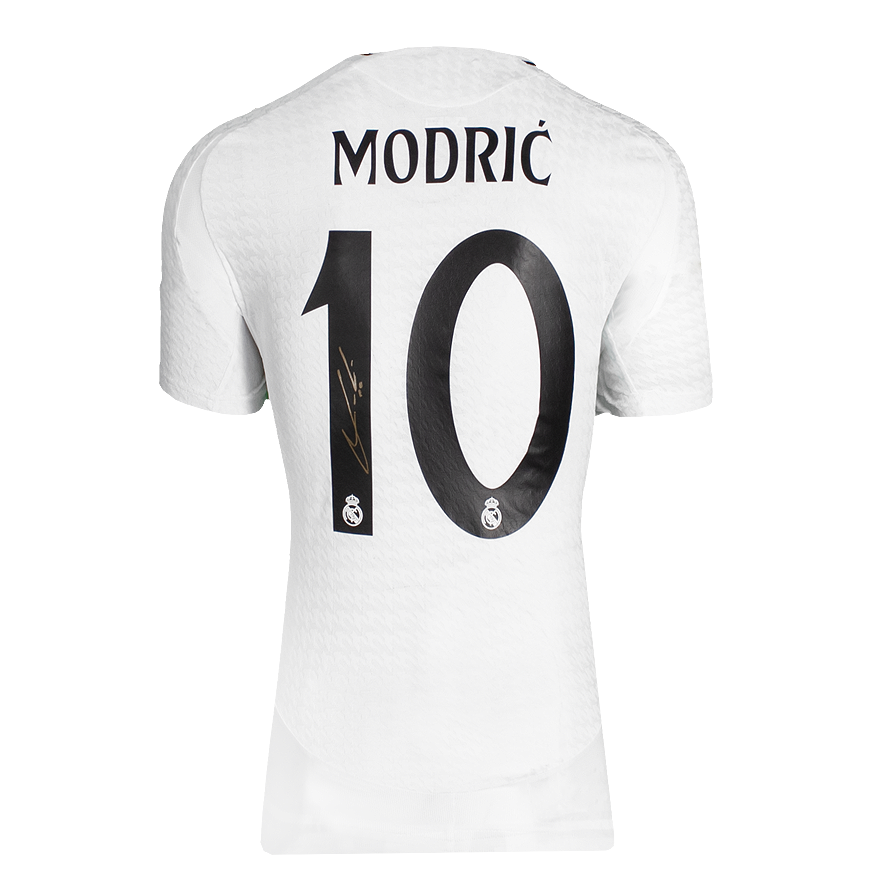 Luka Modric Official UEFA Champions League Back Signed and Framed Authentic Real Madrid 2024-25 Home Shirt
