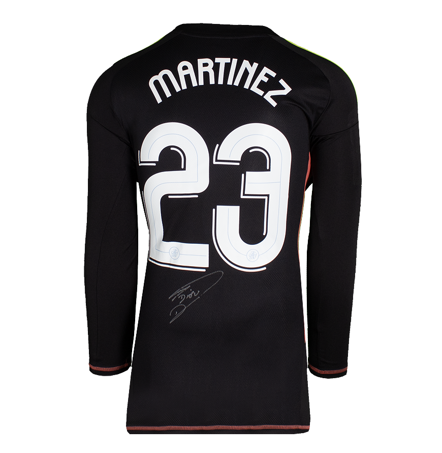 Emiliano Martinez Official UEFA Champions League Back Signed and Hero Framed Aston Villa 2024-25 Goalkeeper Shirt