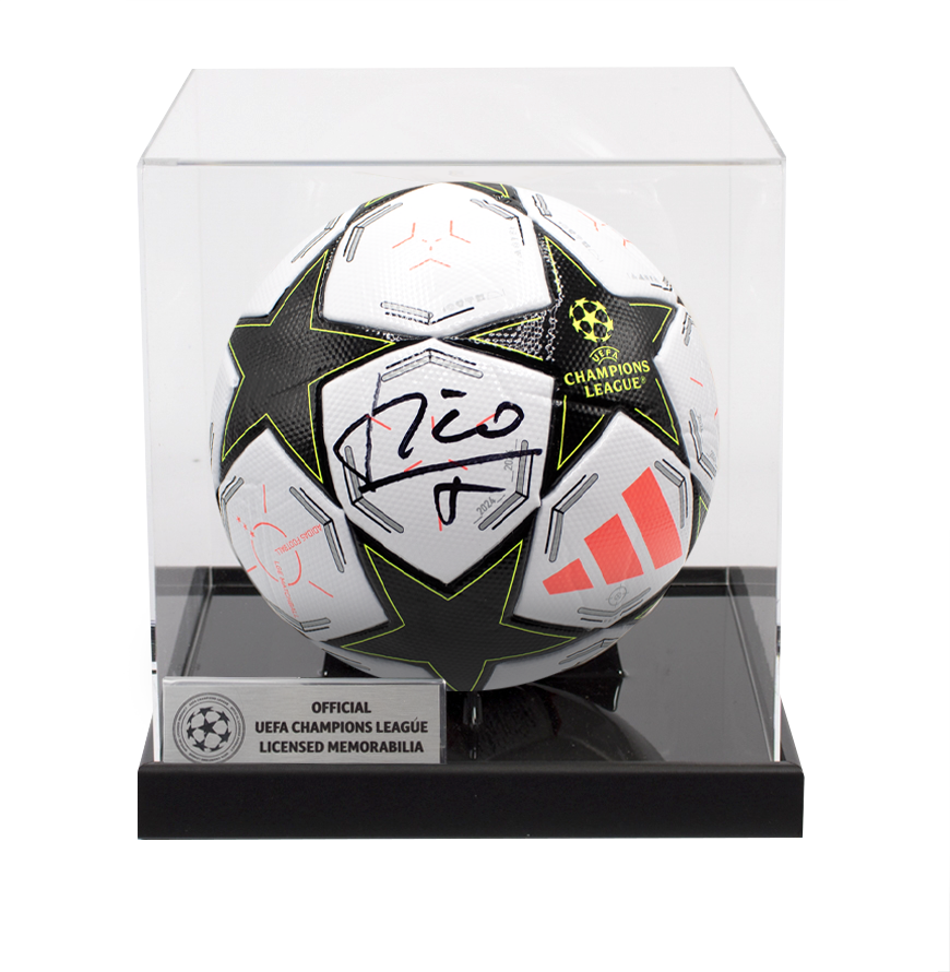Luis Figo Official UEFA Champions League Signed Football In Acrylic Case