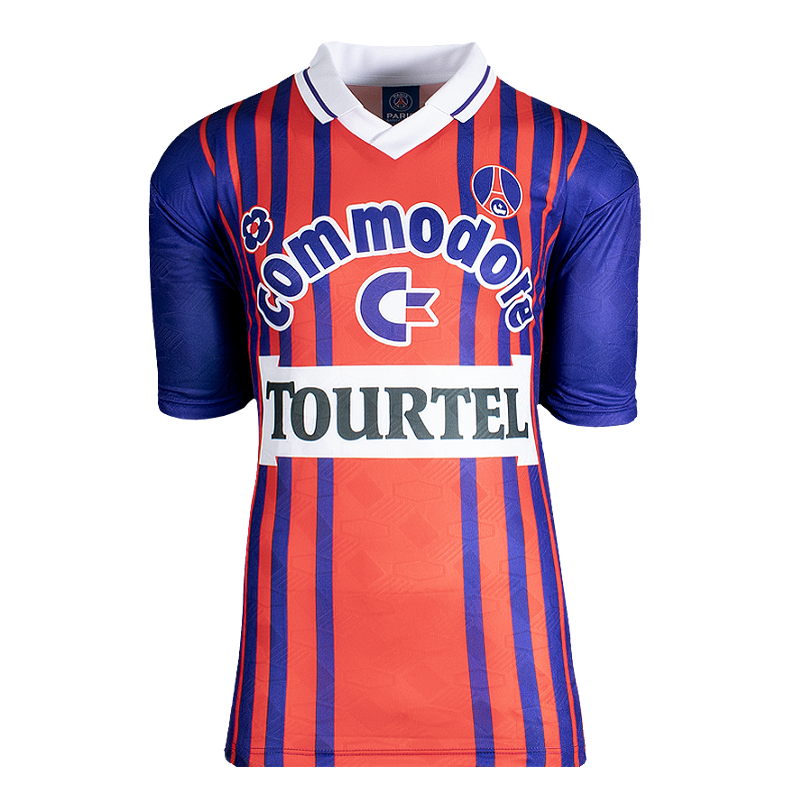 George Weah Official UEFA Champions League Back Signed Paris Saint-Germain 1993 Home Shirt