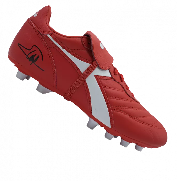 GEORGE WEAH UFFICIALE UEFA Champions League ha firmato Diadora Brasil Classico Boot nel caso acrilico