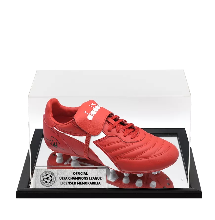 GEORGE WEAH UFFICIALE UEFA Champions League ha firmato Diadora Brasil Classico Boot nel caso acrilico