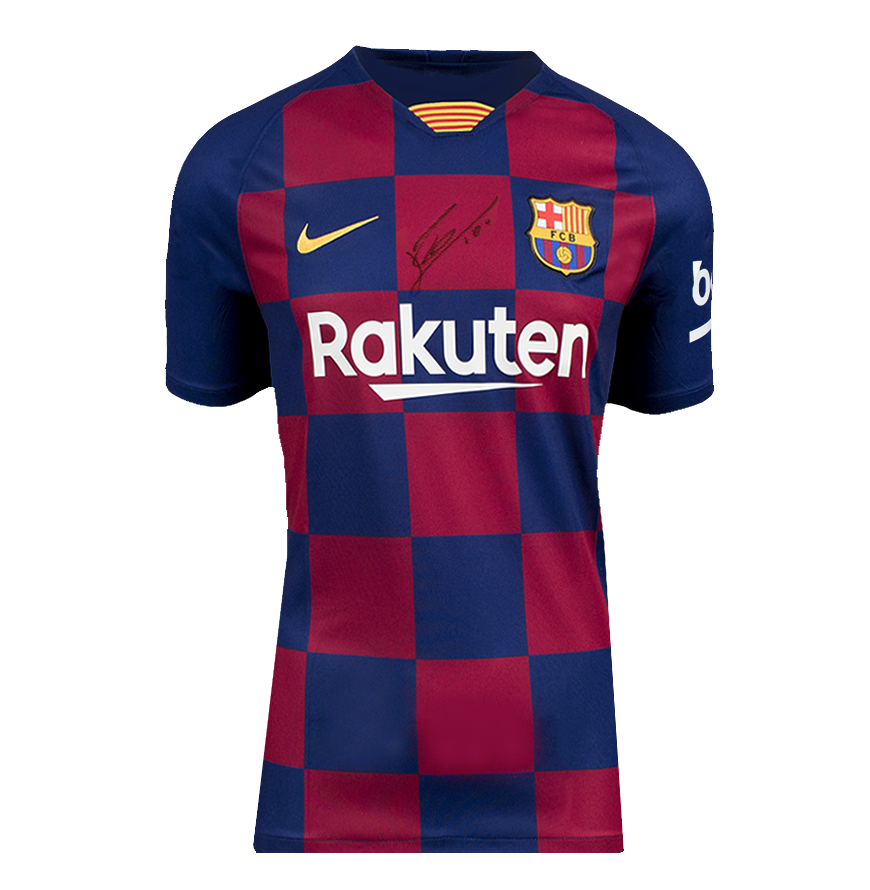 Lionel Messi Official UEFA Champions League Front Signed and Hero Framed FC Barcelona 2019-20 Authentic Home Shirt