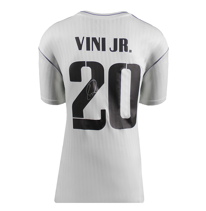 Vinicius Jr Official UEFA Champions League Back Signed and Hero Framed Real Madrid Modern Home Shirt
