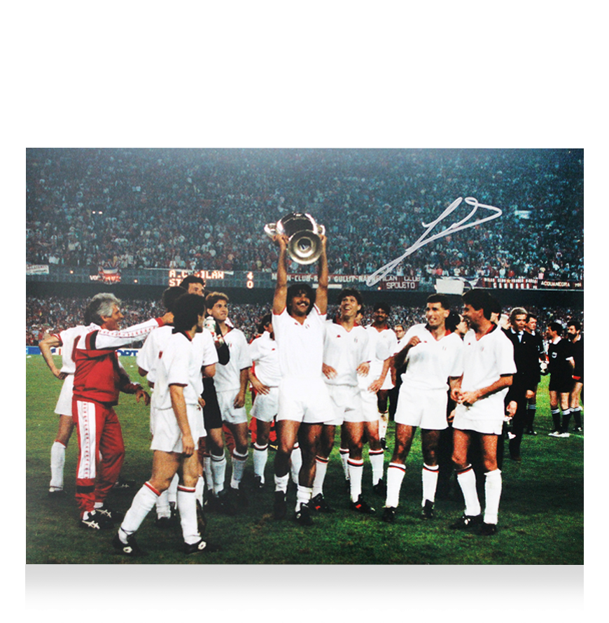 Ruud Gullit Official UEFA Champions League Signed and Framed AC Milan Photo: 1989 UEFA Champions League Winner