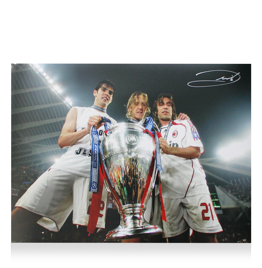 Andrea Pirlo Official UEFA Champions League Signed and Framed AC Milan Photo: UEFA Champions League Winner