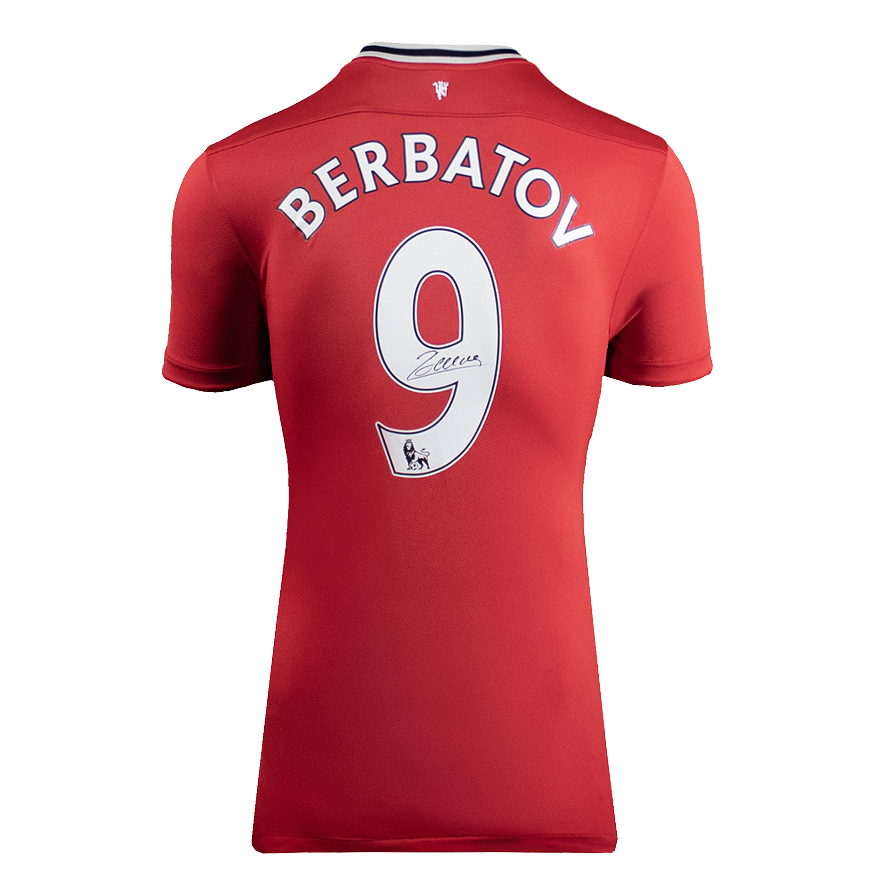 Dimitar Berbatov Official UEFA Champions League Back Signed and Framed Manchester United 2011-12 Home Shirt