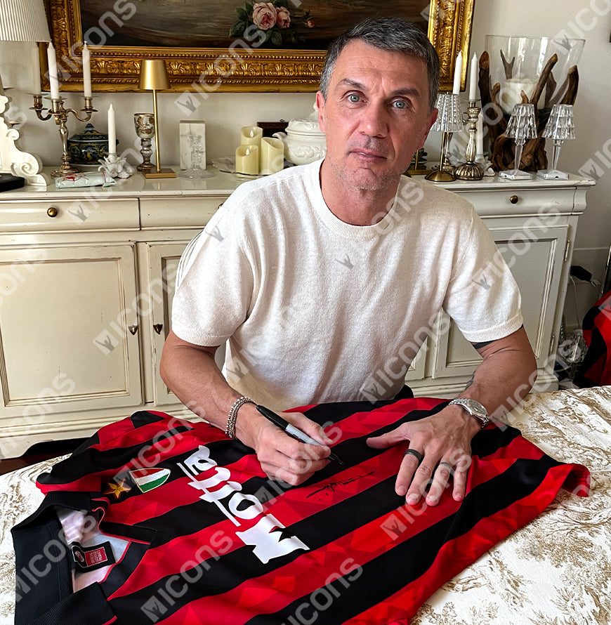 Signed and hero framed Paolo Maldini 1994 shirt