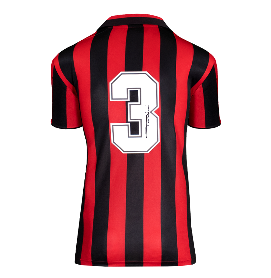 Paolo Maldini Official UEFA Champions League Back Signed and Framed AC Milan 1988 Home Shirt