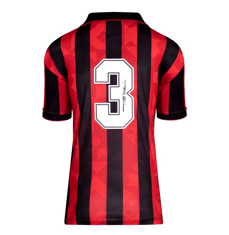 Paolo Maldini Official UEFA Champions League Back Signed and Hero Framed AC Milan 1994 Home Shirt