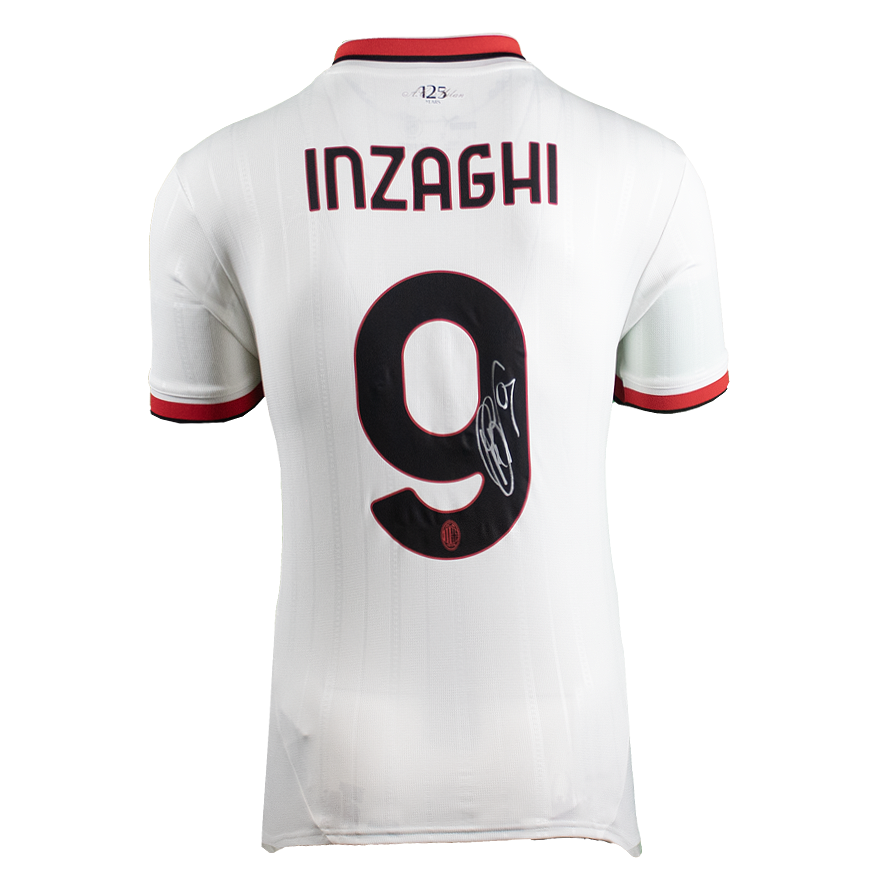 Filippo Inzaghi Official UEFA Champions League Back Signed and Hero Framed AC Milan 2024-25 Away Shirt