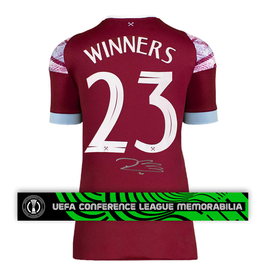 Jarrod Bowen Official UEFA Conference League Back Signed West Ham United 2022-23 Home Shirt: "Winners 23" Edition