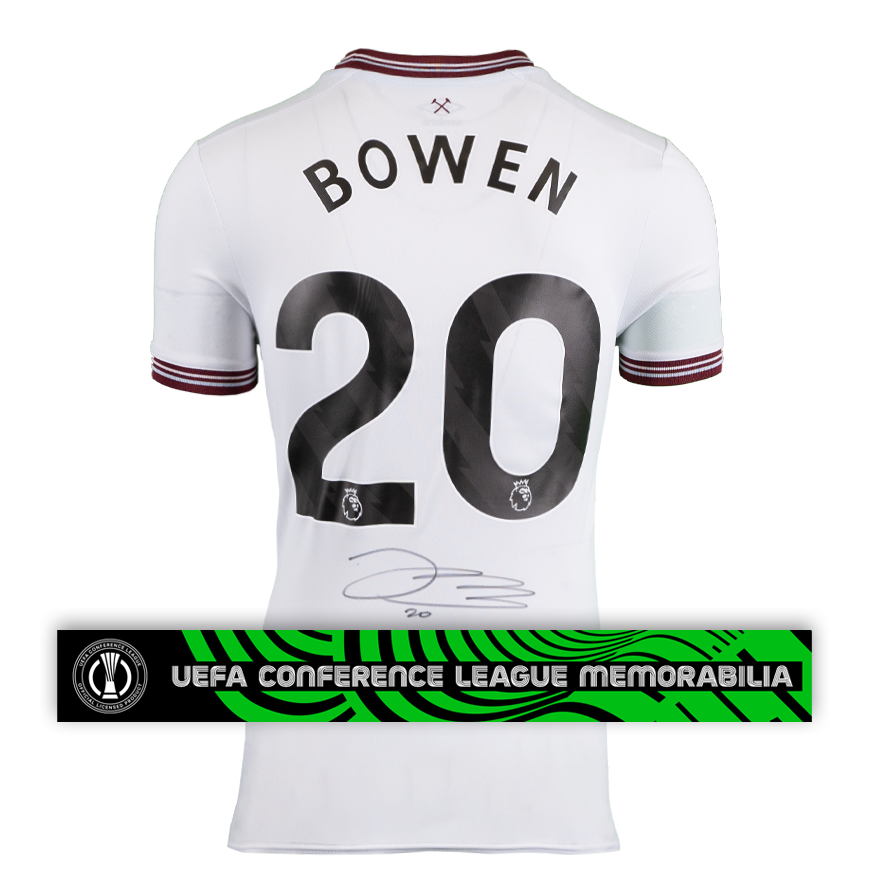 Jarrod Bowen Official UEFA Conference League Back Signed West Ham United 2023-24 Away Shirt