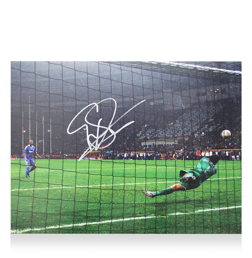 Edwin van der Sar Official UEFA Champions League Signed and Framed Manchester United Photo: UCL Final Save