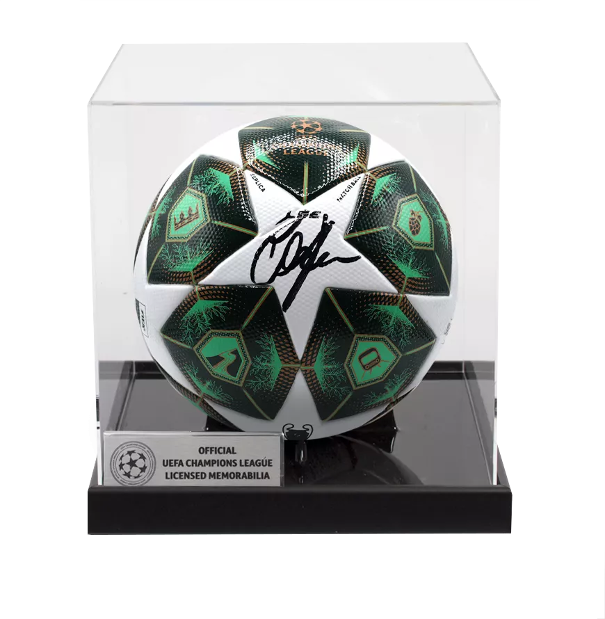 Oliver Kahn Official UEFA Champions League Signed Football In Acrylic Case