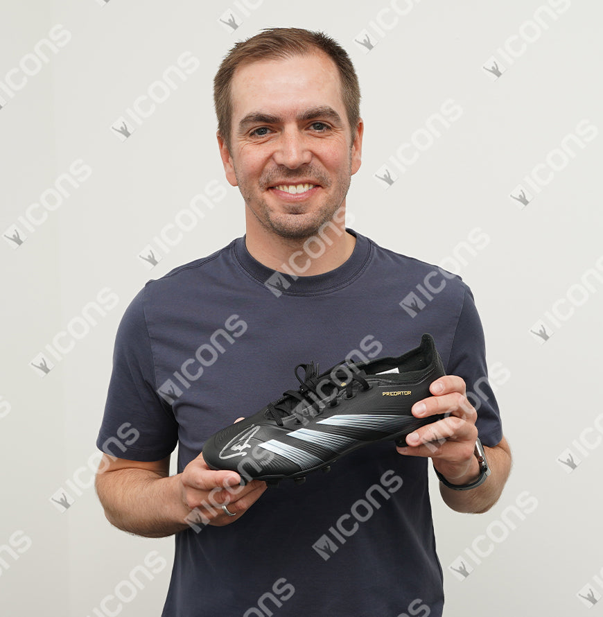 Philipp Lahm Oficial de la UEFA Champions League firmado Adidas Predator Boot en Foto Caso acrílico: Opción 1
