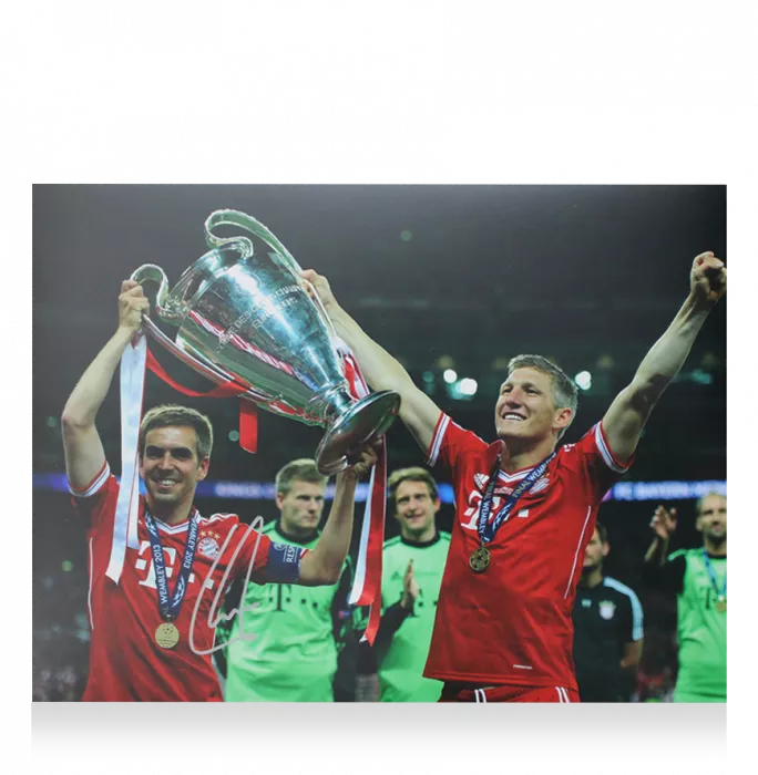 Philipp Lahm Official UEFA Champions League ha firmato e incorniciato FC Bayern Monaco Foto: Vincitore della UEFA Champions League