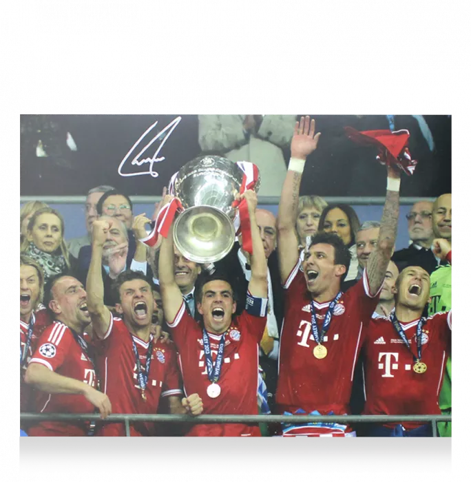 Philipp Lahm Official UEFA Champions League ha firmato e incorniciato FC Bayern Monaco Foto: 2013 Vincitore della UEFA Champions League