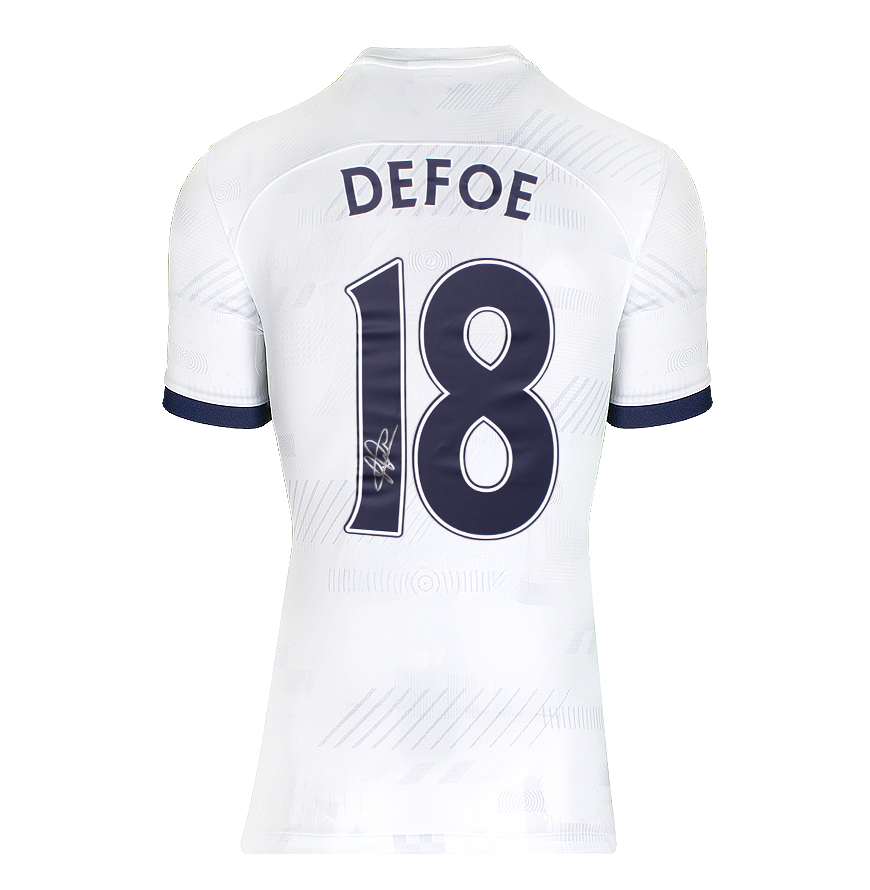 Jermain Defoe Official UEFA Champions League Back Signed and Framed Tottenham Hotspur 2023-24 Home Shirt with Fan Style Numbers