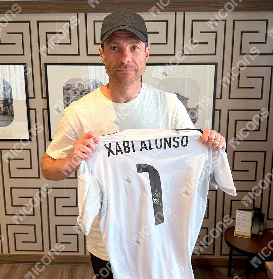 Xabi Alonso Official UEFA Champions League Back Signed and Hero Framed Real Madrid 2025-26 Home Shirt with Fan Style Number