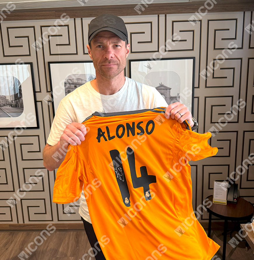 Xabi Alonso Official UEFA Champions League Back Signed and Hero Framed Real Madrid 2013-14 Third Shirt