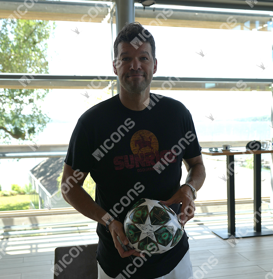 Michael Ballack Official UEFA Champions League Signed Football In Acrylic Case