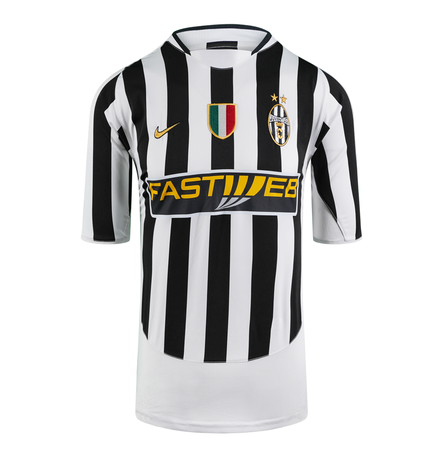 Pavel Nedved Official UEFA Champions League Back Signed and Hero Framed Juventus 2003-04 Home Shirt