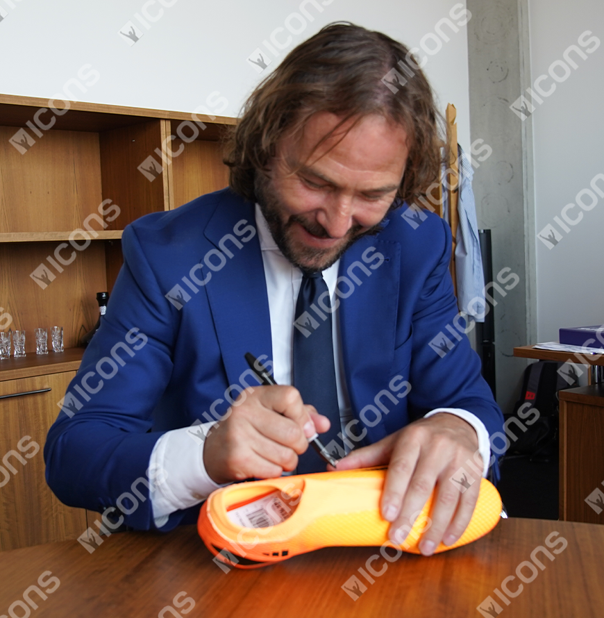 Pavel Nedved Official UEFA Champions League Signed Adidas Boot In Photo Acrylic Case: Option 1