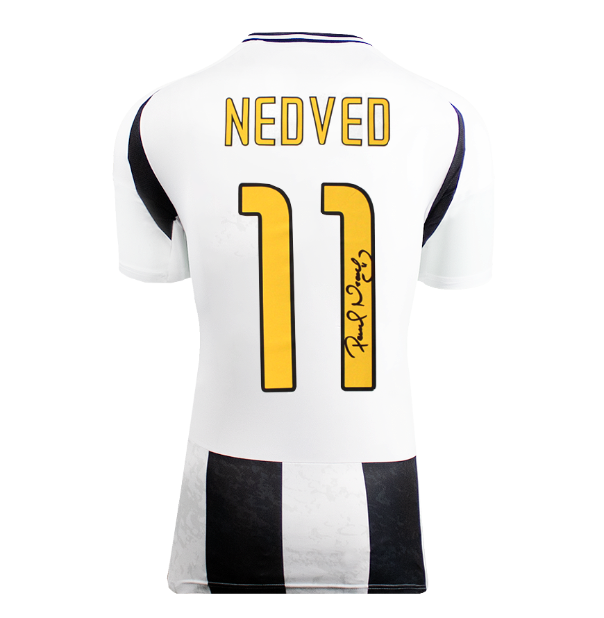 Pavel Nedved Official UEFA Champions League Signed and Framed Juventus 2024-25 Home Shirt with Fan Style Numbers