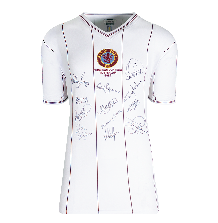 Aston Villa Official UEFA Champions League Front Signed and Framed 1982 Winners Shirt