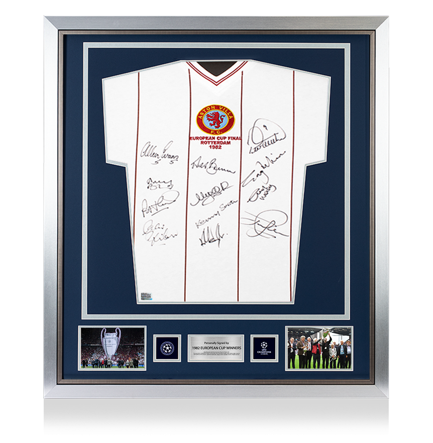 Aston Villa Official UEFA Champions League Front Signed and Framed 1982 Winners Shirt