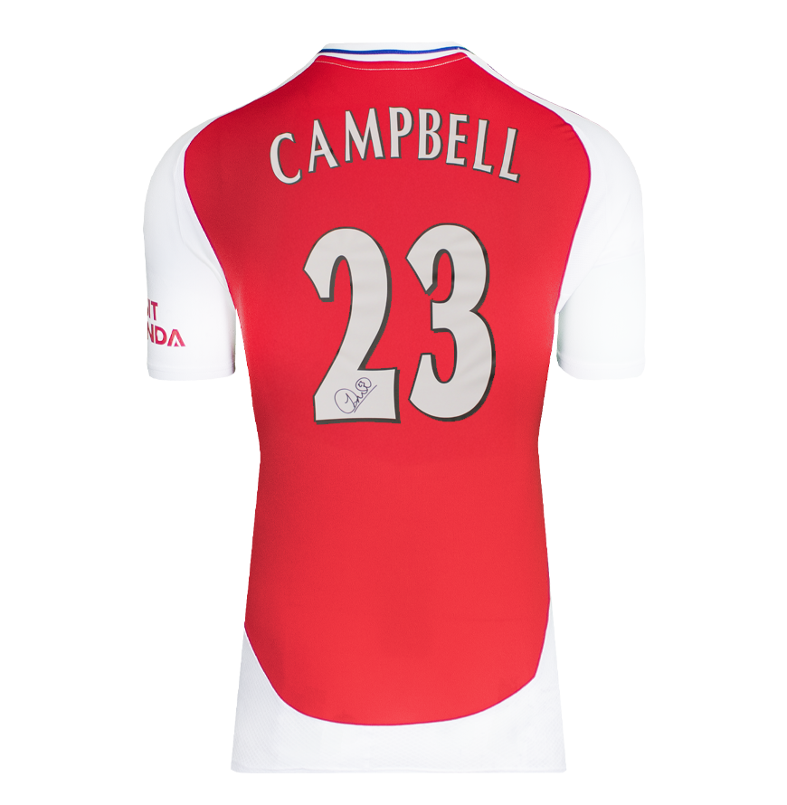 Sol Campbell Official UEFA Champions League Back Signed and Hero Framed Arsenal 2024-25 Home Shirt