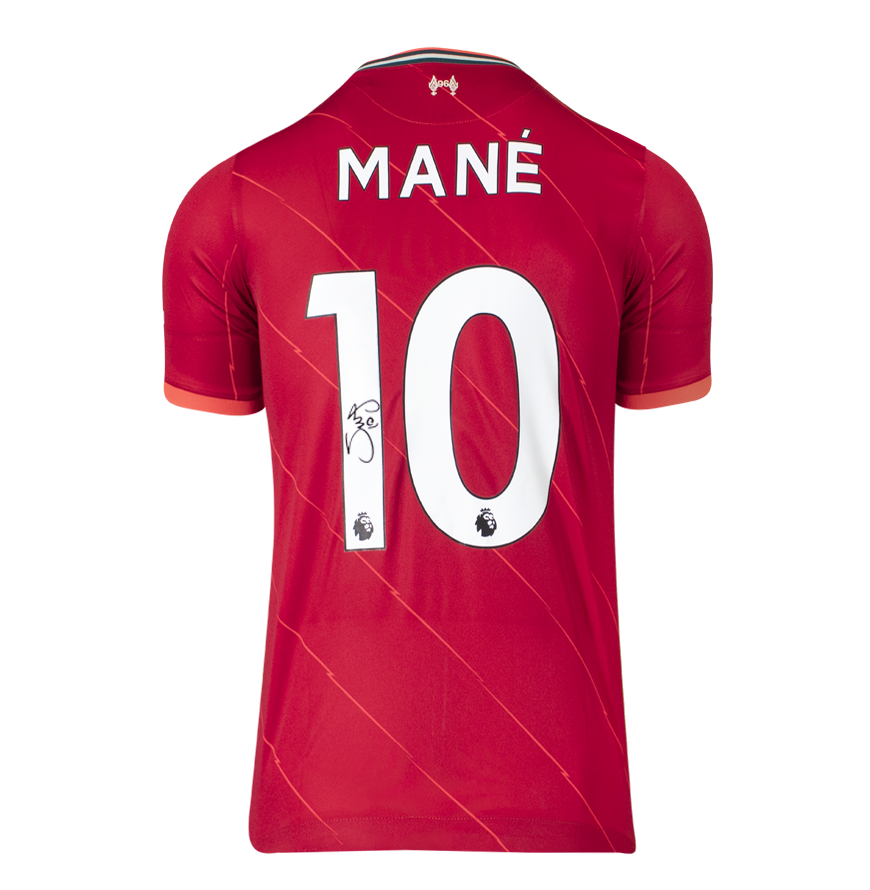 Sadio Mane Official UEFA Champions League Back Signed and Framed Liverpool 2021-22 Home Shirt