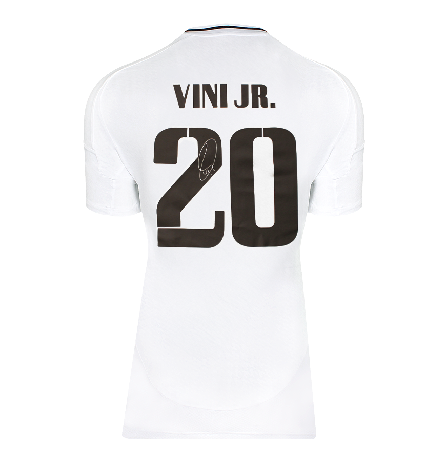 Vinicius Jr Official UEFA Champions League Back Signed and Hero Framed Real Madrid 2024-25 Home Shirt