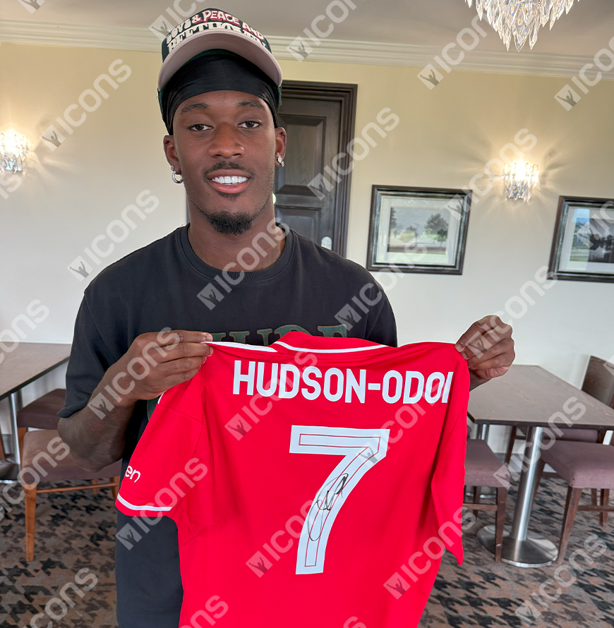 Callum Hudson-Odoi Official UEFA Europa League Back Signed Nottingham Forest 2025-26 Home Shirt