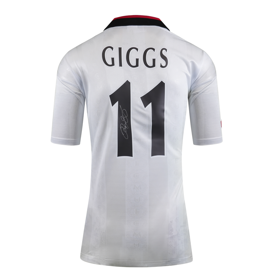 Ryan Giggs Official UEFA Champions League Back Signed and Hero Framed Manchester United 1997-99 Away Shirt