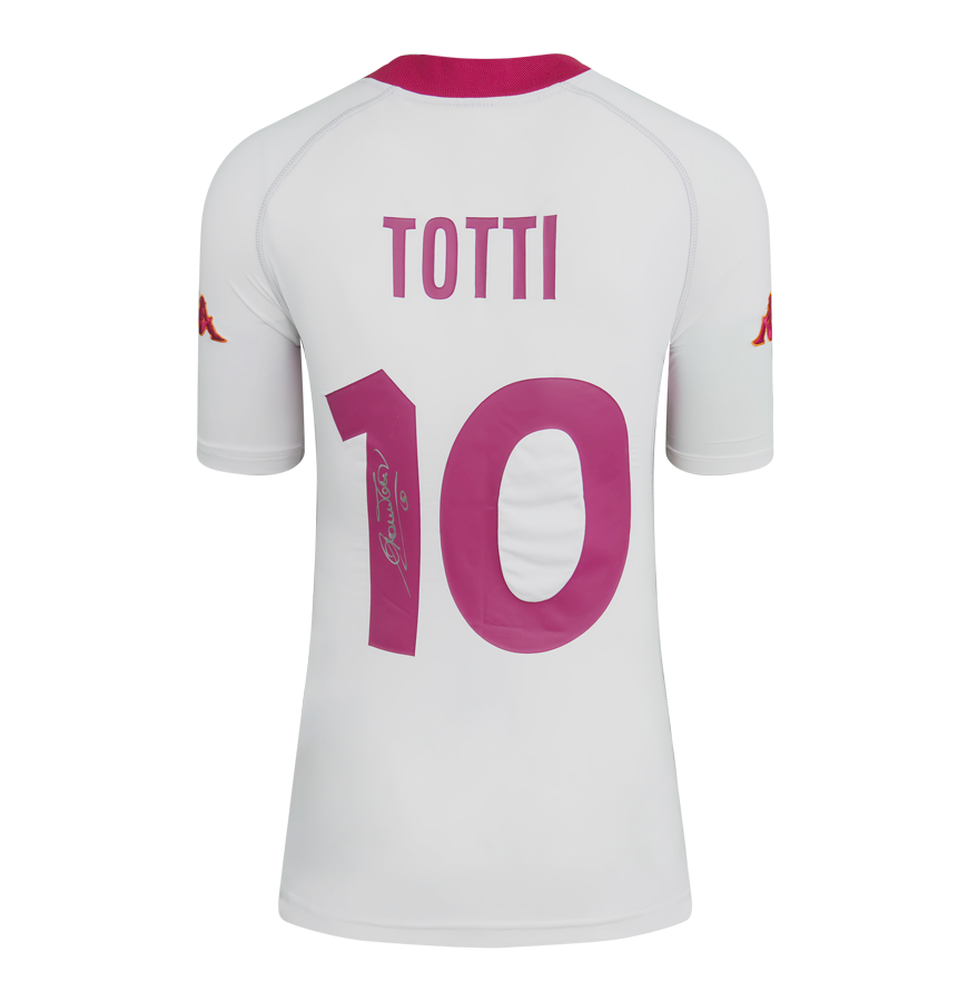 Francesco Totti Official UEFA Champions League Back Signed and Framed AS Roma 2001-02 Away Shirt