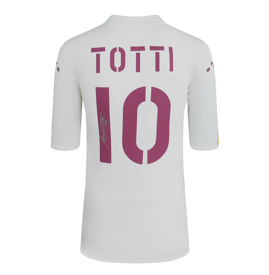 Francesco Totti Official UEFA Champions League Back Signed and Framed AS Roma 2003-04 Away Shirt