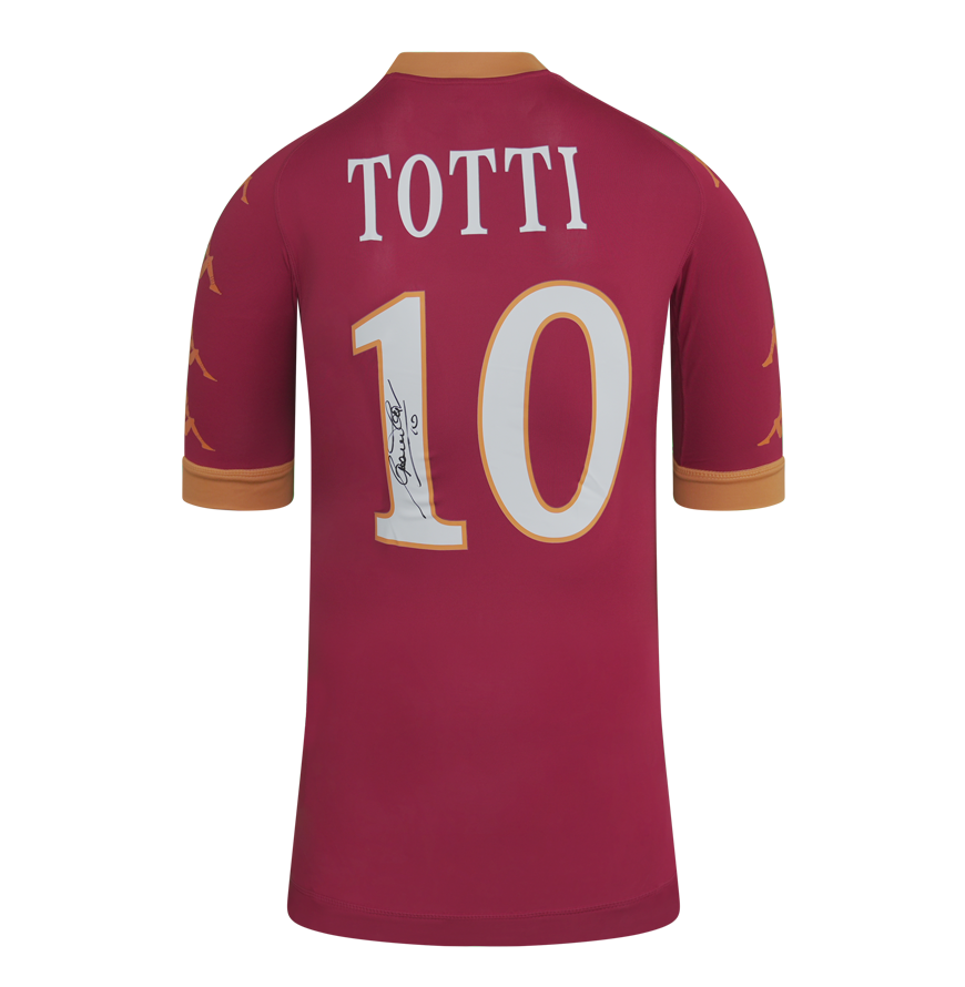 Francesco Totti Official UEFA Champions League Back Signed and Framed AS Roma 2010-11 Home Shirt