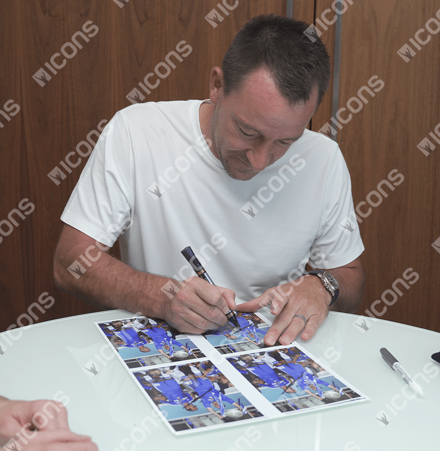 John Terry Official UEFA Champions League Signed 3D Mini Replica Trophy on Stand: 2012 Winner