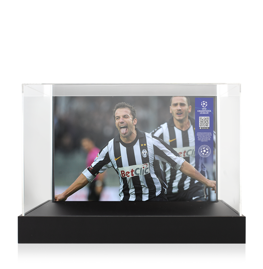Alessandro Del Piero Official UEFA Champions League Signed Adidas Predator Boot In Photo Acrylic Case: Option 1