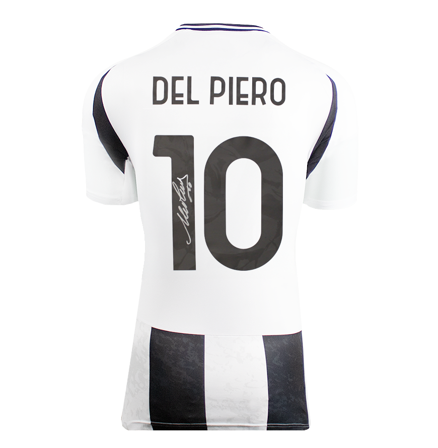 Alessandro Del Piero Official UEFA Champions League Back Signed and Framed Juventus 2024-25 Home Shirt