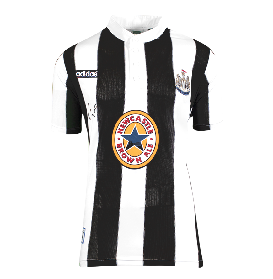 Faustino Asprilla Official UEFA Champions League Front Signed and Hero Framed Newcastle United 1995-96 Home Shirt