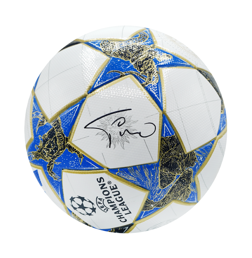 Faustino Asprilla Official UEFA Champions League Signed Football In Acrylic Case