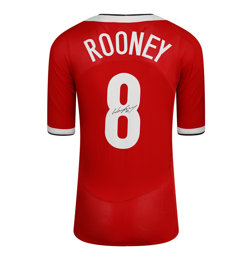 Wayne Rooney Official UEFA Champions League Back Signed and Framed Manchester United 2004-06 Home Shirt